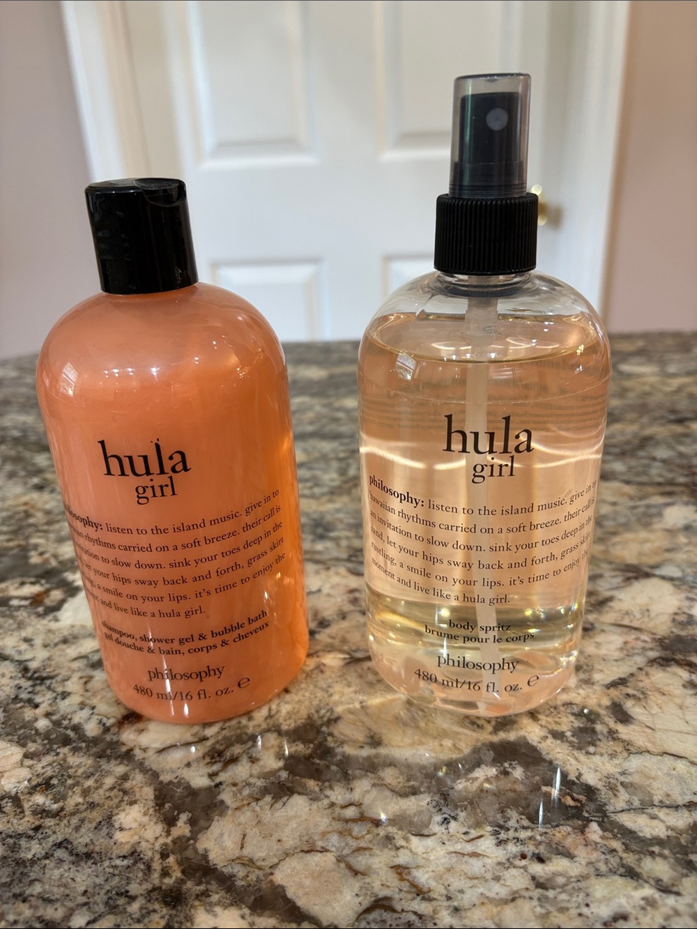 NWT Philosophy Hula Girl Body Wash & Spray Duo - Orange